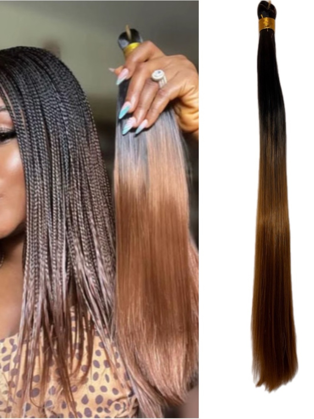 Bone Straight Braiding Hair, 18inch and 20inch Synthetic Smooth Hair Bundles.